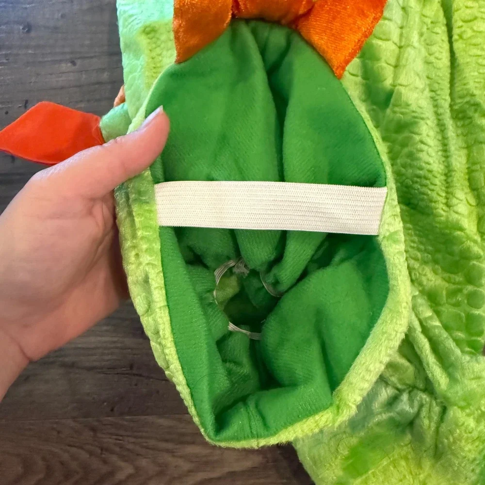 Spooktacular Creations Green Dragon Costume Toddler 3T Jumpsuit Hood Wings